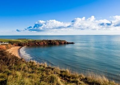 View of start point and Sandy Bay beach near Exmouth Devon